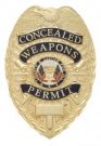 CONCEALED WEAPONS PERMIT Badge - Oval Shaped